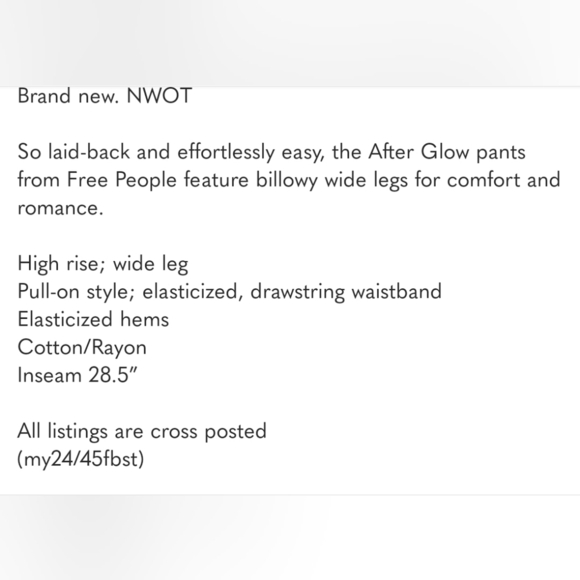 Free people after Glow pants nwot - Picture 4 of 4
